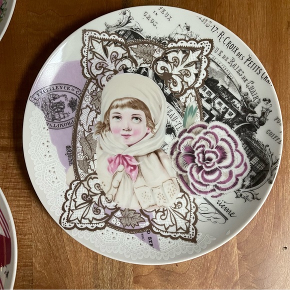 3 Three Gloria Vanderbilt Fond Memories Coquette Tastesetter Sigma 472 8" Plates - Picture 2 of 7